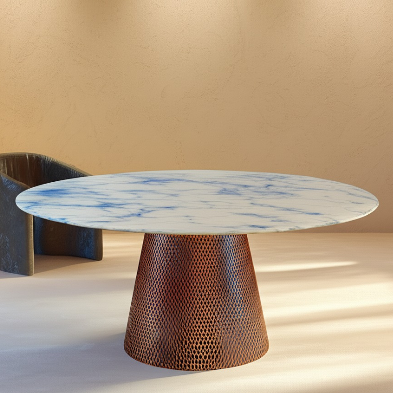 Luxe Lattice, Blue de Savoie Round