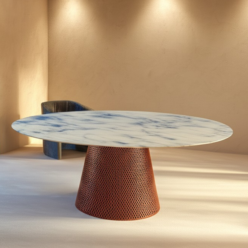 Luxe Lattice, Blue de Savoie Round